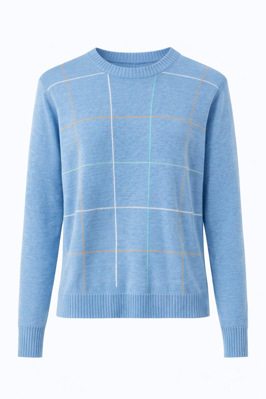 Par Four Golf Sweater Mens Size M Blue Wool Blend Sport Preppy Pullover Crew